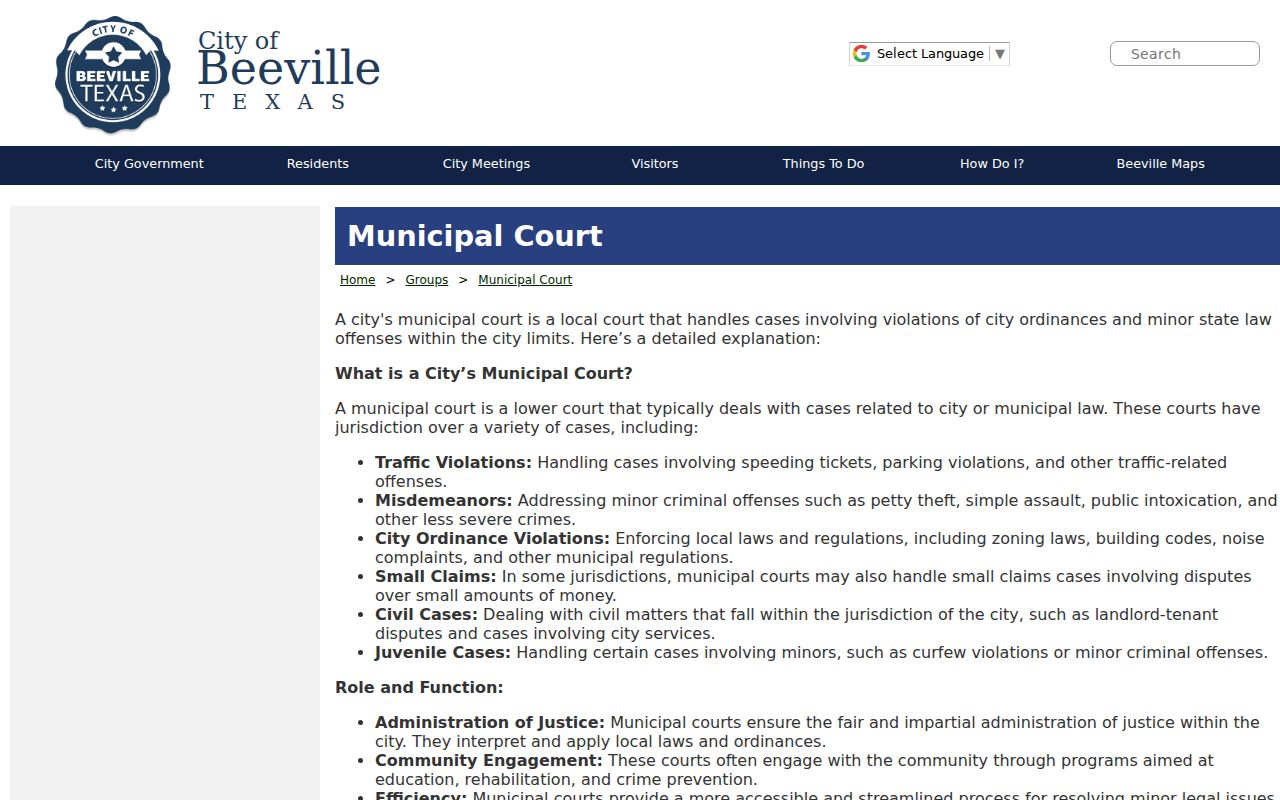 Bee County traffic court records Beeville clerk hours